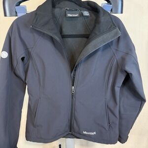 Marmot Women's Softshell Black Full Zip Fleece Wind Resistant - Medium. Pockets